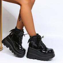 Load image into Gallery viewer, Nyx Vampire Wings Lace-Up Chunky Platform Ankle Boots
