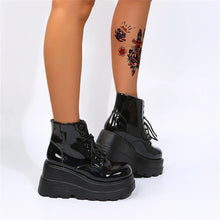 Load image into Gallery viewer, Cora Lace-Up Chunky Platform Ankle Boots

