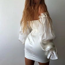 Load image into Gallery viewer, Joanna Off Shoulder Flare Long Sleeve Mini Dress
