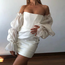 Load image into Gallery viewer, Joanna Off Shoulder Flare Long Sleeve Mini Dress
