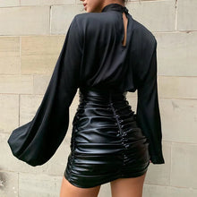 Load image into Gallery viewer, Ramona Leather Ruched High Waist Mini Skirt
