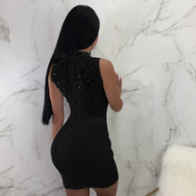 Load image into Gallery viewer, Siena Diamond Mesh Bodycon Mini Dress
