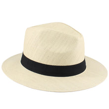 Load image into Gallery viewer, Leah Paisley Straw Wide Brim Panama Hat
