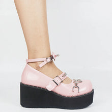Load image into Gallery viewer, Lola Love Heart Chain Platform Shoes
