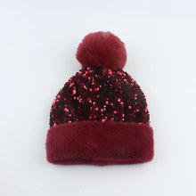 Load image into Gallery viewer, Ximena Pompom Sequin Beanie
