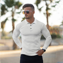 Load image into Gallery viewer, Jeric Long Sleeve Knit Slim Polo Shirt
