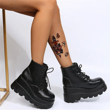 Load image into Gallery viewer, Cora Lace-Up Chunky Platform Ankle Boots
