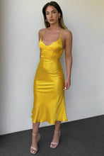 Load image into Gallery viewer, Avianna Satin Bodycon Midi Dress
