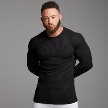 Load image into Gallery viewer, Ace Knit O-Neck Long Sleeve Slim T-Shirt
