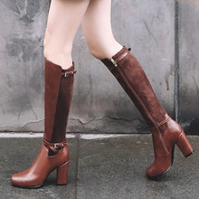 Load image into Gallery viewer, Paris Chunky Knee-High High Heel Boots
