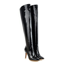 Load image into Gallery viewer, Eliza Pointed Toe Over The Knee High Heel Boots
