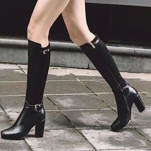 Load image into Gallery viewer, Paris Chunky Knee-High High Heel Boots
