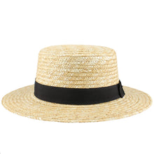 Load image into Gallery viewer, Eliza Wide Brim Straw Boater Hat
