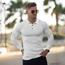 Load image into Gallery viewer, Jeric Long Sleeve Knit Slim Polo Shirt
