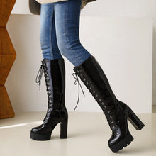 Load image into Gallery viewer, Alivia Lace Up Platform Boots
