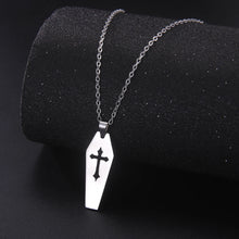 Load image into Gallery viewer, Vic Vampire Cross Coffin Necklace
