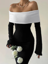 Load image into Gallery viewer, Blaire Off Shoulder Long Sleeve Maxi Dress
