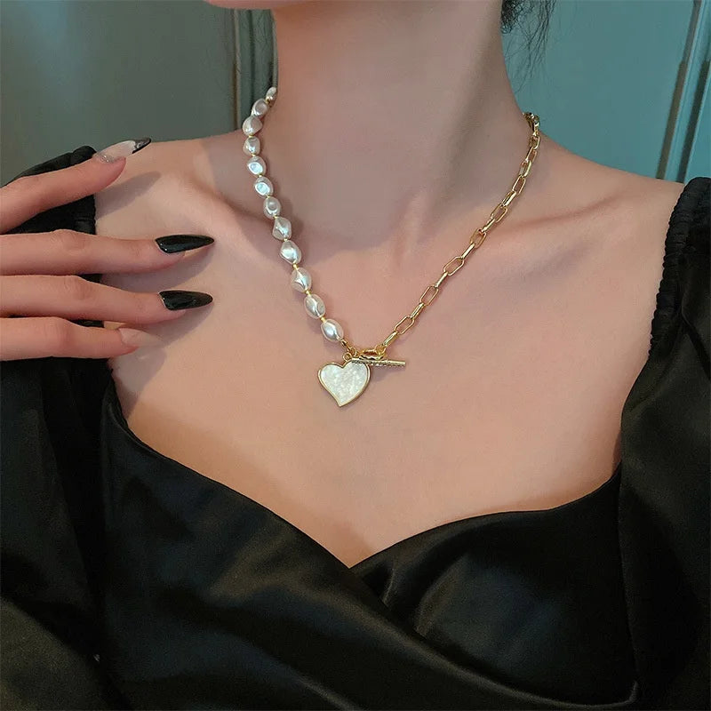 Cerissa Love Heart Pearl Necklace