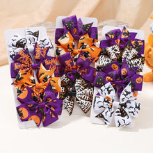 Load image into Gallery viewer, Miss October Halloween Bow Hair Clips 4 Pack
