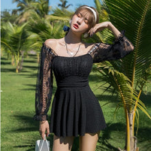 Load image into Gallery viewer, Kenna Lace Long Sleeve Swimsuit Dress
