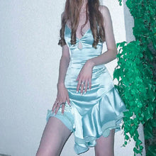 Load image into Gallery viewer, Addilyn Satin Ruffle Mini Dress
