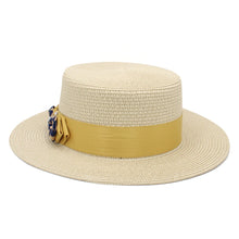 Load image into Gallery viewer, Emily Straw Boater Hat
