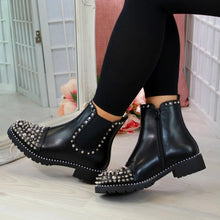 Load image into Gallery viewer, Rockie Studded Chunky Ankle Boots
