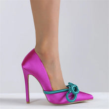 Load image into Gallery viewer, Leila Bow Pointed Toe High Heel Pumps
