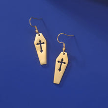 Load image into Gallery viewer, Nyx Vampire Coffin Cross Earrings
