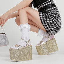 Load image into Gallery viewer, Harmony Glitter Platform Wedges
