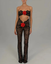 Load image into Gallery viewer, Kassidy Floral Lace Strapless Cut Out Jumpsuit
