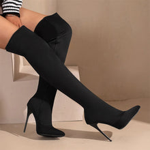 Load image into Gallery viewer, Peyton Pointed Toe Over The Knee High Heel Boots
