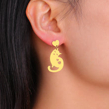 Load image into Gallery viewer, Mabelle Cat Heart Earrings
