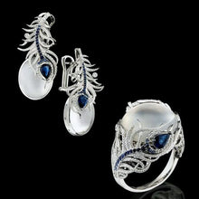 Load image into Gallery viewer, Bruny Moonstone Ring Earrings Set
