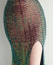 Load image into Gallery viewer, Indigo Maddison Sequin Mermaid Slit Maxi Dress
