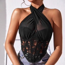 Load image into Gallery viewer, Rylee Lace Halter Neck Crop Top
