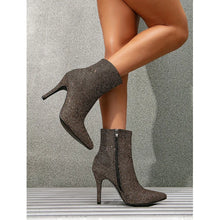 Load image into Gallery viewer, Lydia Glitter Pointed-Toe High Heel Ankle Boots
