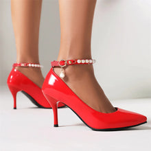 Load image into Gallery viewer, Aubree Pearl Pointed Toe High Heel Pumps
