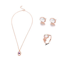 Load image into Gallery viewer, Brucie Gemstone Necklace Earrings Ring Set
