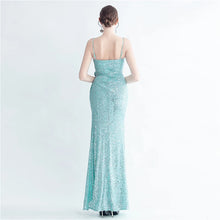 Load image into Gallery viewer, Natalie Kinsley Sequin Slit Maxi Dress
