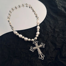 Load image into Gallery viewer, Bec Pearl Cross Necklace
