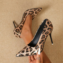 Load image into Gallery viewer, Rachel Leopard Pointed Toe High Heels
