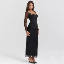 Load image into Gallery viewer, Maici Sheer Lace Floral Corset Maxi Dress
