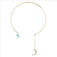 Load image into Gallery viewer, Cerice Moon Stone Gold Necklace
