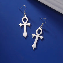 Load image into Gallery viewer, Pea Ankh Cross Earrings
