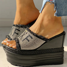 Load image into Gallery viewer, Special Effect Rhinestone Platform Wedges
