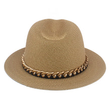 Load image into Gallery viewer, Valeria Straw Chain Panama Hat
