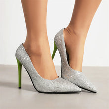 Load image into Gallery viewer, Lucille Glitter Pointed Toe High Heel Pumps
