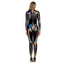 Load image into Gallery viewer, Ester Paint Ball Skeleton Halloween Jumpsuit
