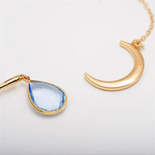 Load image into Gallery viewer, Cerice Moon Stone Gold Necklace
